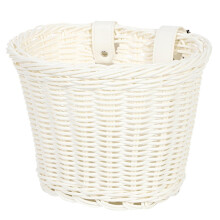 's Bicycles Front Basket Woven Plastic Bicycles Baskets with Adjustment Storage Shutters Storage Container for Leather Belt White