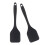 2Pcs Functional Silicone Spatula Food Grade Silicone-Black 1