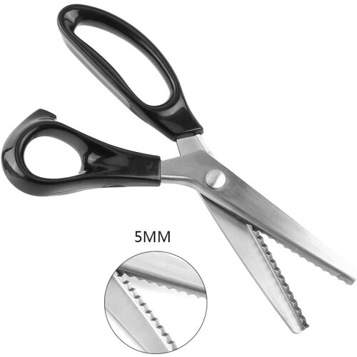 Pinking Shears for Decorative Fabrics, Scissors with Triangular Edge, Trimmer 3 5 7 mm (5 mm) 5mm 2