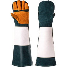 Pet Bite Proof Gloves Reinforced Leather Bite Sleeve Animal Handling Gloves For Dog Training Bathing Grooming Cat Dog