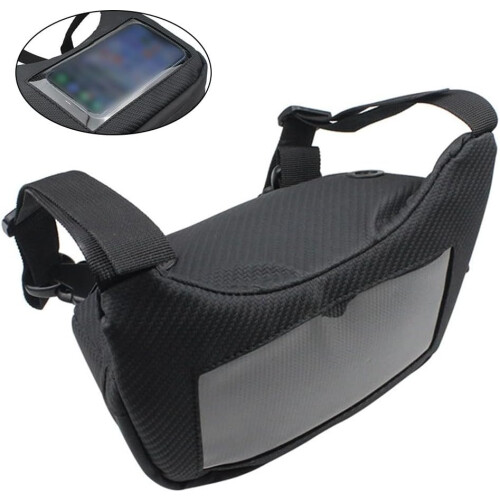Practical motorcycle rider storage bag with touchscreen access for navigation 2