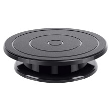 Rotating Cake Stand 11Inch Black Lightweight Sturdy With Lid Leveling For Parties Weddings Birthdays