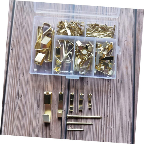 Iron Hook with Nails Traaceless Hook Metal Golden 2