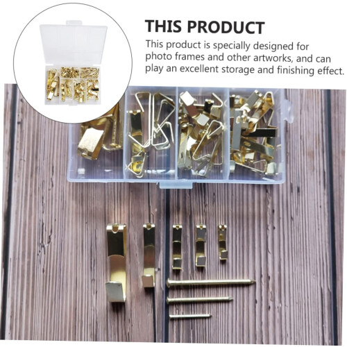 Iron Hook with Nails Traaceless Hook Metal Golden 1
