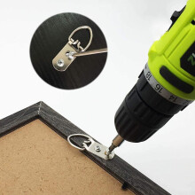 Complete solution for wall art display, sturdy Drings made of iron with stainless steel screws (2 holes, 50 pieces)