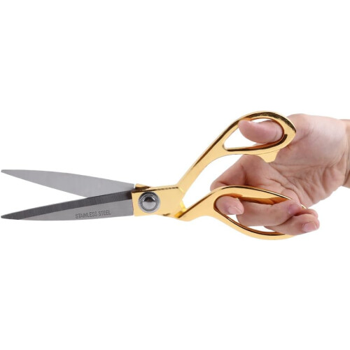 Dressmaking Sewing Scissors Stainless Steel Sharp Blade Gold Handle, 131 2