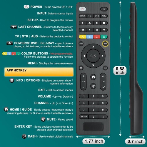 HDTV Remote Controller Extended Ergonomic Button Remote Control 1