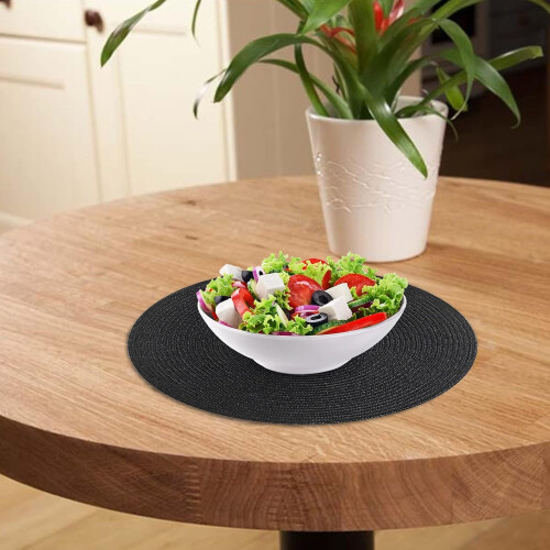 Handwoven table mats, pot holders, antislip mats, set with case (E) 1