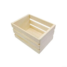 Mini Wooden Storage Basket Pine Natural Finish For DIY Craft Projects 125x88x7 Cm