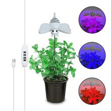 Luminária de cultivo LED branca decorativa à prova d'água com base de cortiça, 3 modos de luz, brilho regulável, temporizador automático e