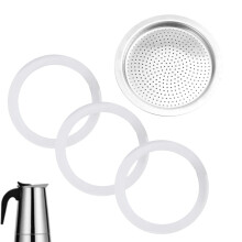 4Pcs Espresso Pots Replacement Set Essential Espresso-Steel pot