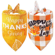 Pet Parade, Hundbandanas för Thanksgiving med vändbara triangelhaklappar, Premiummaterial garanterar komfort, 2-pack inklusive unik dubbelsidig