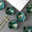 4part Japanese relief, 3D underglaze ceramic tableware, soy sauce small dishes  black multifish 4