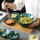 4part Japanese relief, 3D underglaze ceramic tableware, soy sauce small dishes  black multifish 3