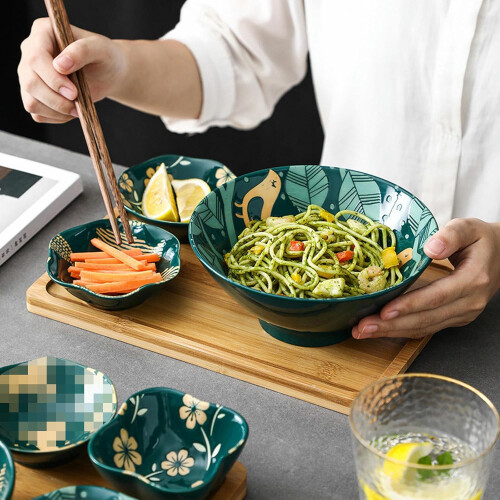 4part Japanese relief, 3D underglaze ceramic tableware, soy sauce small dishes  black multifish 2