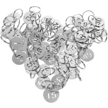Key Label Round Stainless Steel Number 1-50 Tags Rental Properties Durable Waterproof Silver 2.3cm for Numbers 1-20 50Pcs