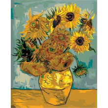 Van Gogh Sunflowers 32x40cm PrePrinted Cross Stitch Kit