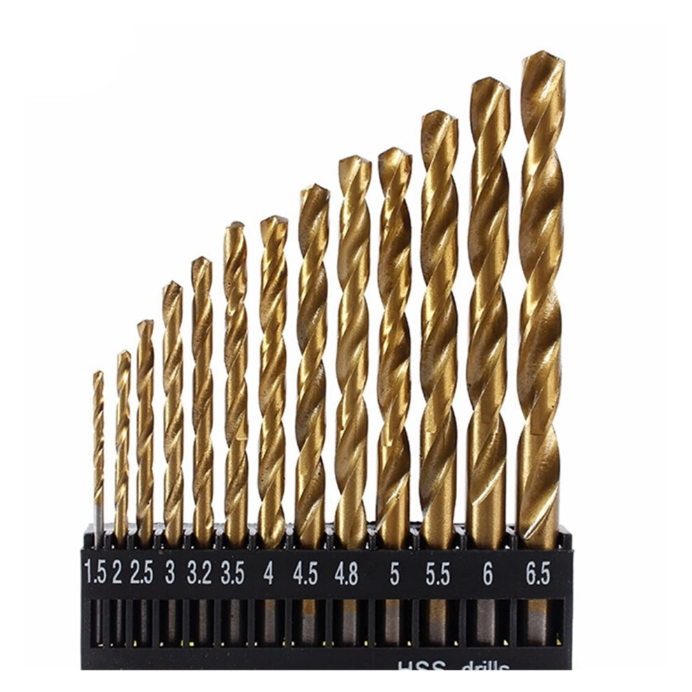 13Piece Hss Spiral Drill Bit Set M35 Cobalt 1.5Â6.5 Mm Round Shank 9067246260385