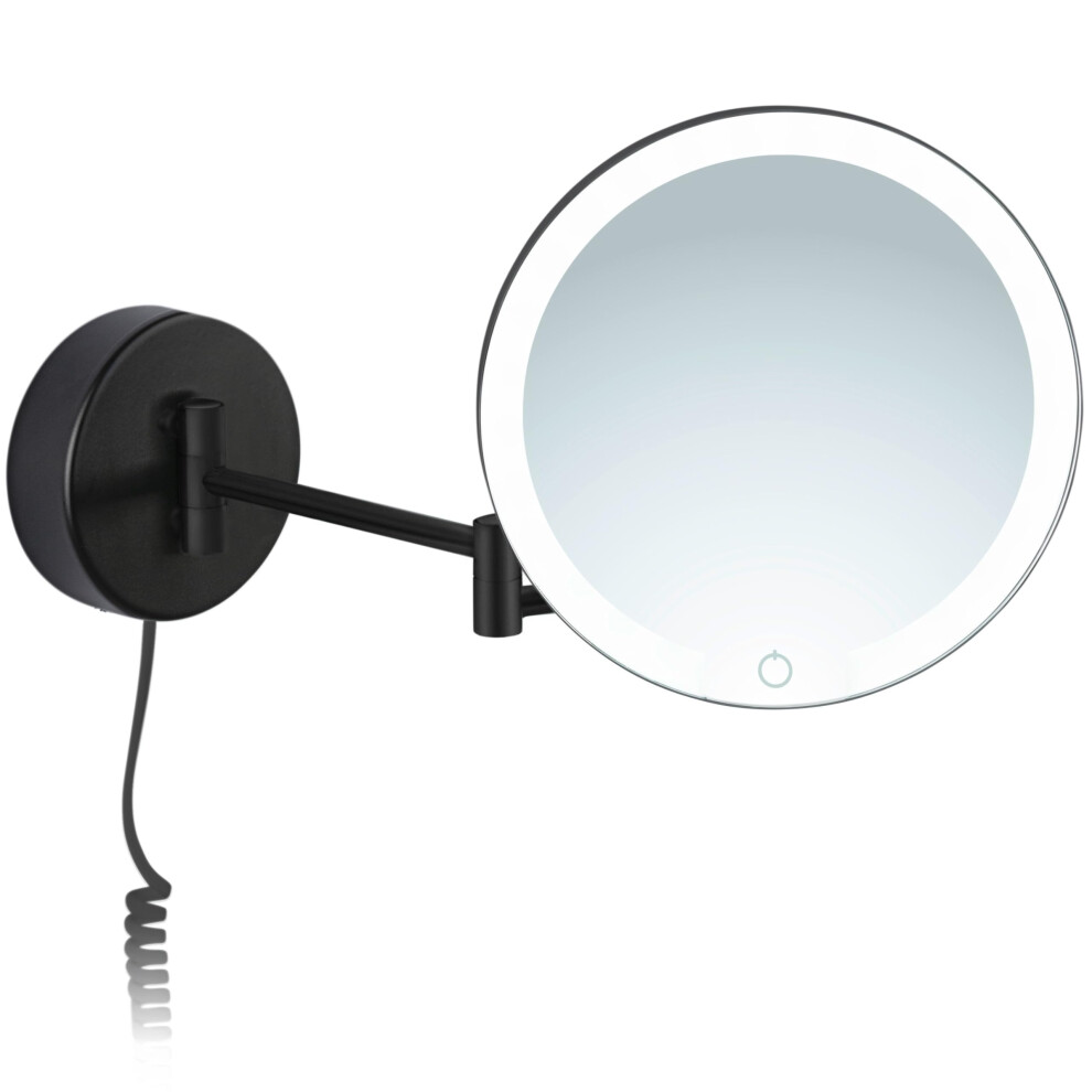 Ravenna LED Illuminated Cosmetic Mirror 7x Magnification with Light (Black)