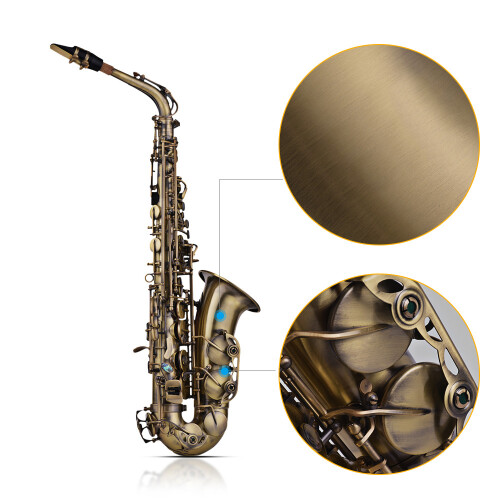 Hochwertiges Altsaxophon in Eb-Flat-Optik mit 1
