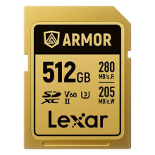 Lexar memory card SDXC Pro Gold Series Armor UHS-II 512GB V60 IP68 stainless steel R280/W210