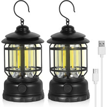 Ladattavat COB-LED-retkilyhdyt, 2 kpl, monisuuntainen valaistus, täydellinen koti- ja ulkoseikkailuihin
