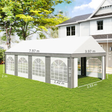 Outsunny 8 x 4m Party Tent, Marquee Gazebo with Sides, Windows and Double Doors