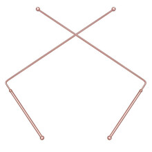 Pack of 2 Brass Dowsing Rods with Handle for Geobiology Divination