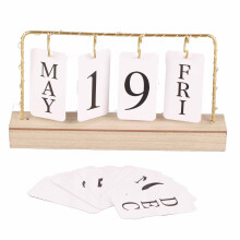 Dekorativer Tischkalender aus Holz, Gedenkglas für Haustiere, für Büro, Zuhause, Café oder Restaurant