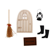 Kit de porte féerique fantaisiste, décorations miniatures de Noël créatives, porte de fée des dents unique en bois, parfaite pour les