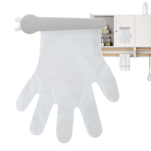 Glove dispenser for wall mounting, adhesive holder for garage workshop catering supplies gray