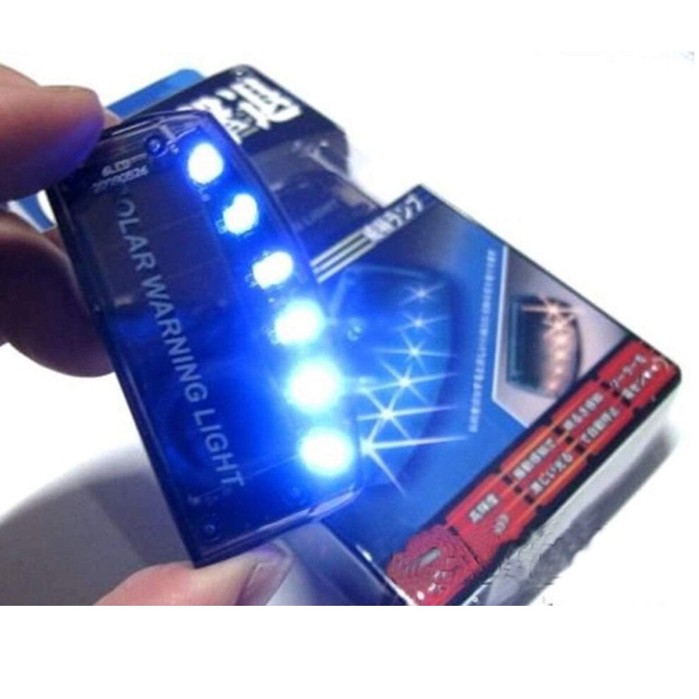 Dummy Car Alarm Led 6 Led Warning Solar Power Simulated Security Antitheft Flashing Car Burglar Alarm (Blue) Light/Red 9105992768066
