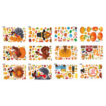 Décorations adhésives pour fenêtres, décorations de Thanksgiving aux styles variés, matériau fiable et facile à utiliser pour la maison, la