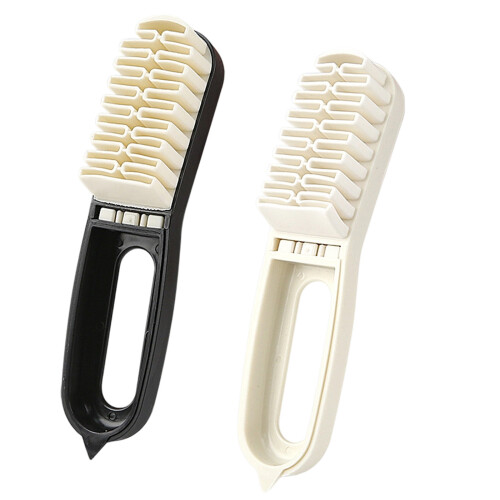Double Side Shoe Cleaner Brush 2-in-1 Shoe Scraper with-White 1