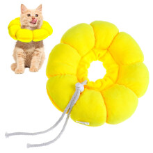 Soft Cat Cone Collar Donut Style Sunflower Design Plush Lightweight PostSurgery Kitten Cone Stops Licking For Cats And Kittens