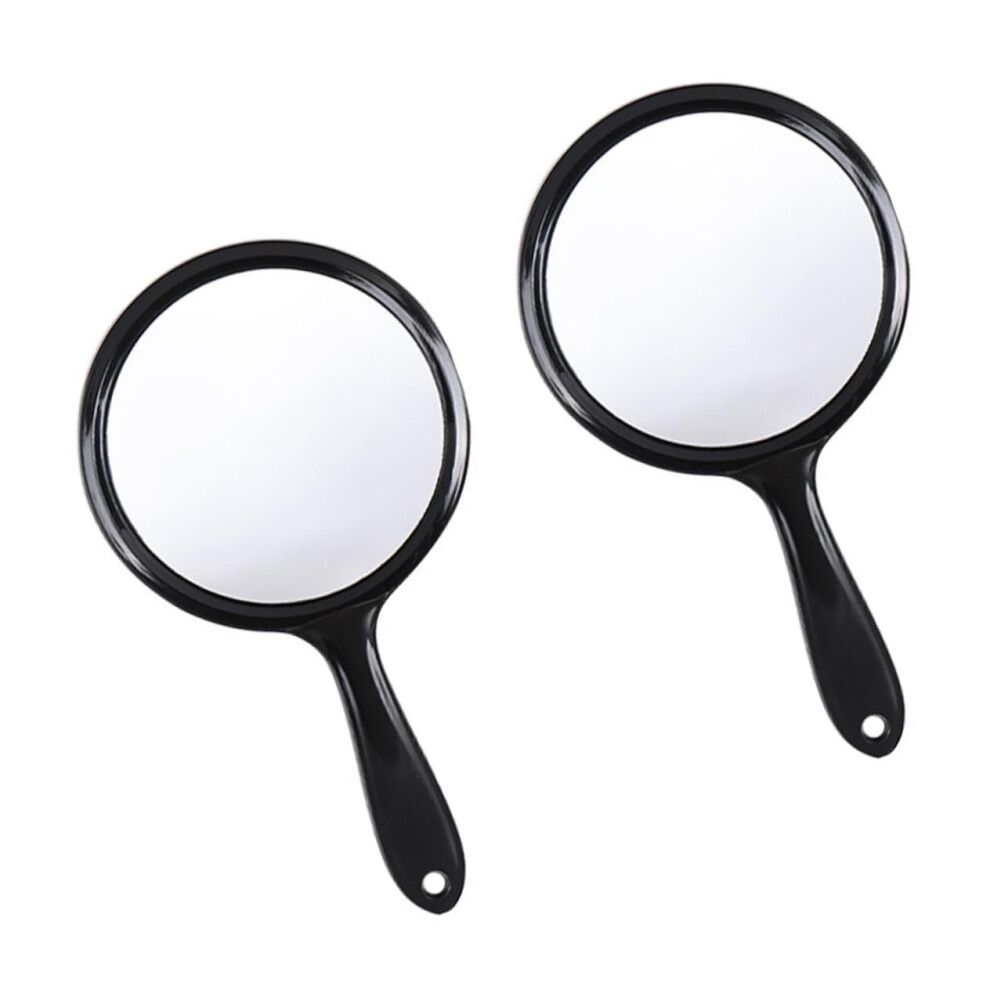2 pieces cosmetic mirror with handle doublesided household mirror hand mirror for girls