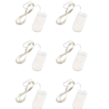 Kreatywne mini lampki LED, zasilane bateryjnie lampki choinkowe do projektów DIY, 6 opakowań srebrnego drutu, wodoodporność IP65,
