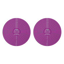 2pcs Nonslip Silicone Baking Mat For Rolling Dough Cake-Purple