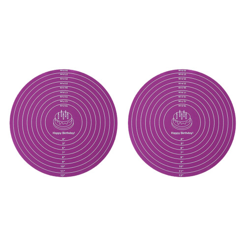 2pcs Nonslip Silicone Baking Mat For Rolling Dough Cake-Purple
