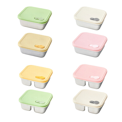 Lunch Box With Separators Stainless   Food Storage with-Pink 2 1