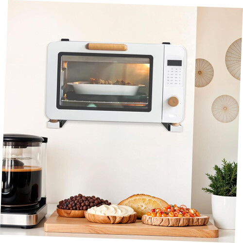 Adjustable Stainless Steel Microwave Wall Mount Shelf Extendable Bracket Heavy Duty Kitchen Easy Installation 2