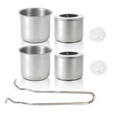 Ethanol Burners Set Stainless Steel Bioethanol Burning Chamber Flame Pots with Accessories for Patios Deck and BackyardMulticolor SZRH A-V