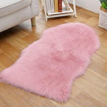 Faux Sheepskin Rug Soft Shaggy Carpet For Living Room 60 X 150 Cm Light Pink Rosa Chiaro Imitation Wool