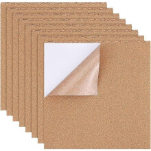 12 Pack Self-Adhesive Cork Sheets(1mm thick) Cork Tiles Cork Mat 11.8x11.8Inch with Adhesive Back for Wall Decoration Party and DIY Crafts
