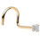 Solid 14K Gold Nose Screw with Genuine Diamond 1