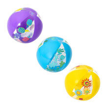 Opblaasbare strandbal met regenboogpatroon, 33 cm (13 inch) zwembadspeelgoed voor kinderen en volwassenen, stevig plastic waterspeelgoed voor