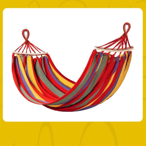 Hammock Outdoors, Swing for adults, Thickened canvas, Camping, Leisure (Red) 1