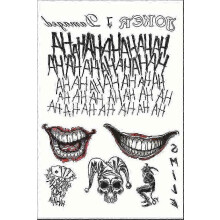 Halloween Temporary Tattoos, Temporary Tattoo Joker Tattoo Bow Sticker Carnival Halloween...halloween Decoration2pcs