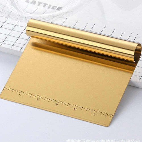 2pcs Bread Scrapers Stainless Steel Pizza Dough Scraper(gold) 1