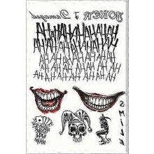 Waterproof Temporary Tattoo Sticker Skull Joker Clown Pattern Tattoo Water Transfer Body Art Fake Tattoo For Women Men-2025